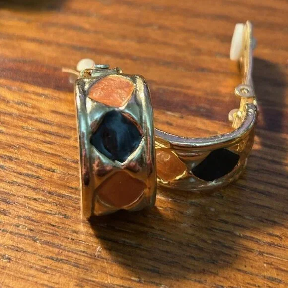 5 Pair of beautiful, colorful, clip earrings - Picture 3 of 10